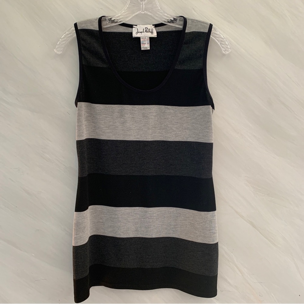 Joseph Ribkoff Women’s 8 Color Block Black Gray Sleeveless Knit Tank Top